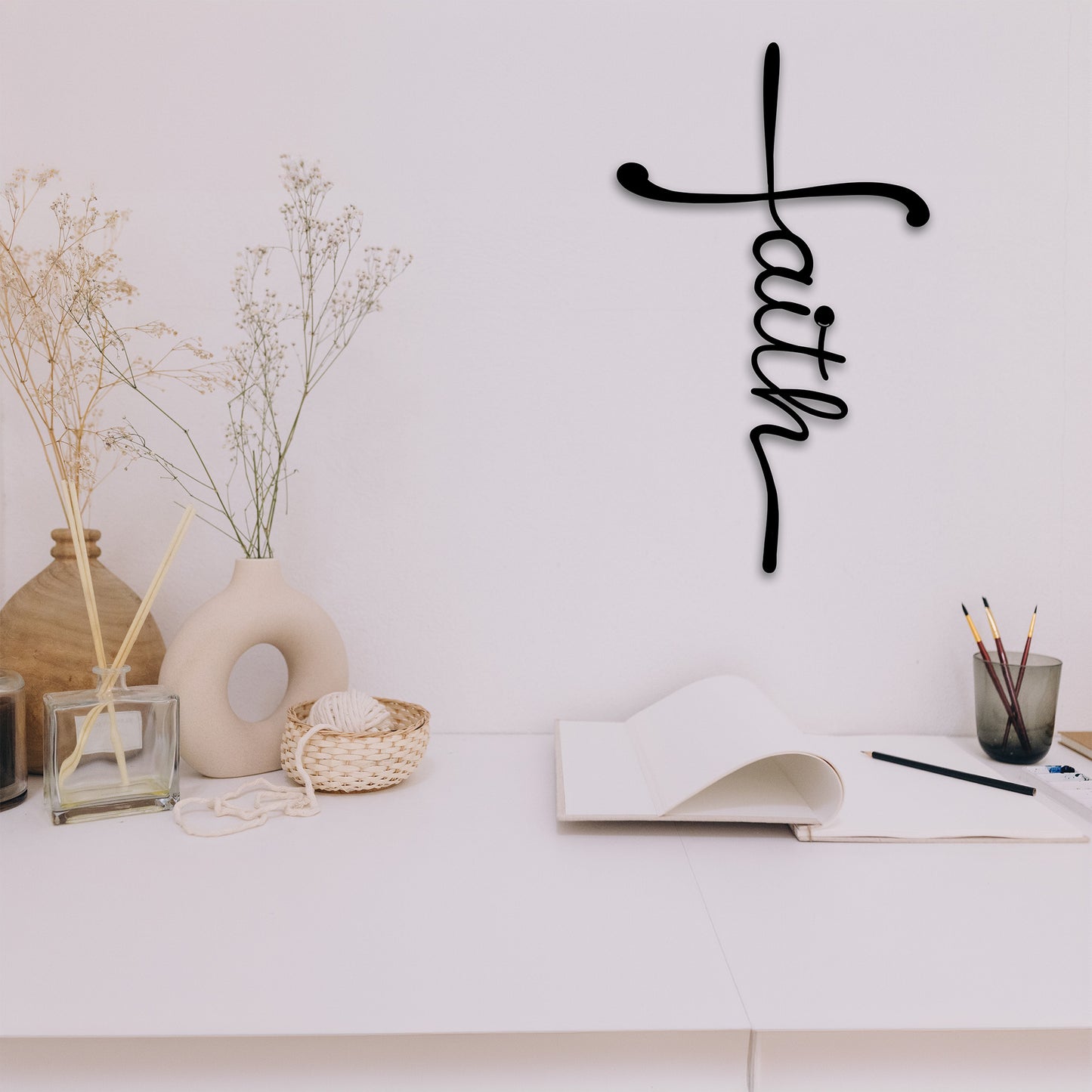 Faith Cross Metal Sign