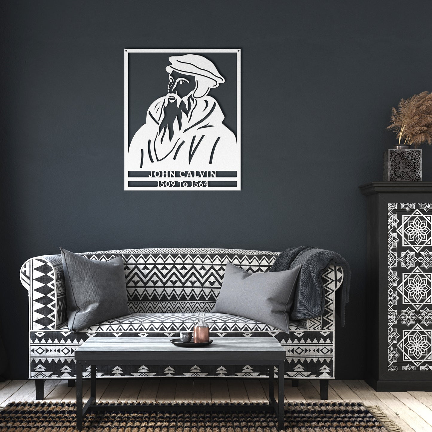 John Calvin Powder Coated Metal Sign