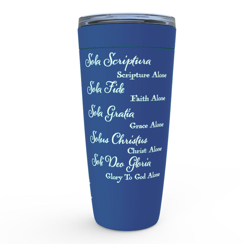 Five Solas 20 Ounce Insulated Stainless Steel Tumblers With Cross Focused Logo