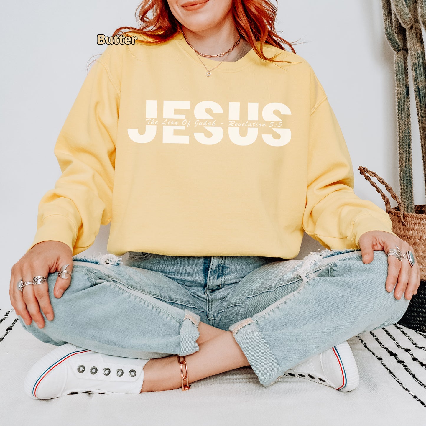 Jesus Lion of Judah Unisex Crewneck Sweatshirt