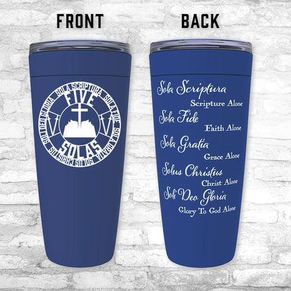 Five Solas 20 Ounce Insulated Stainless Steel Tumblers