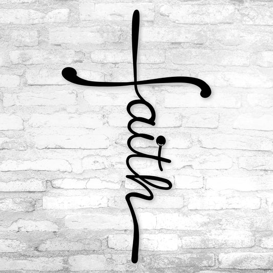 Faith Cross Metal Sign