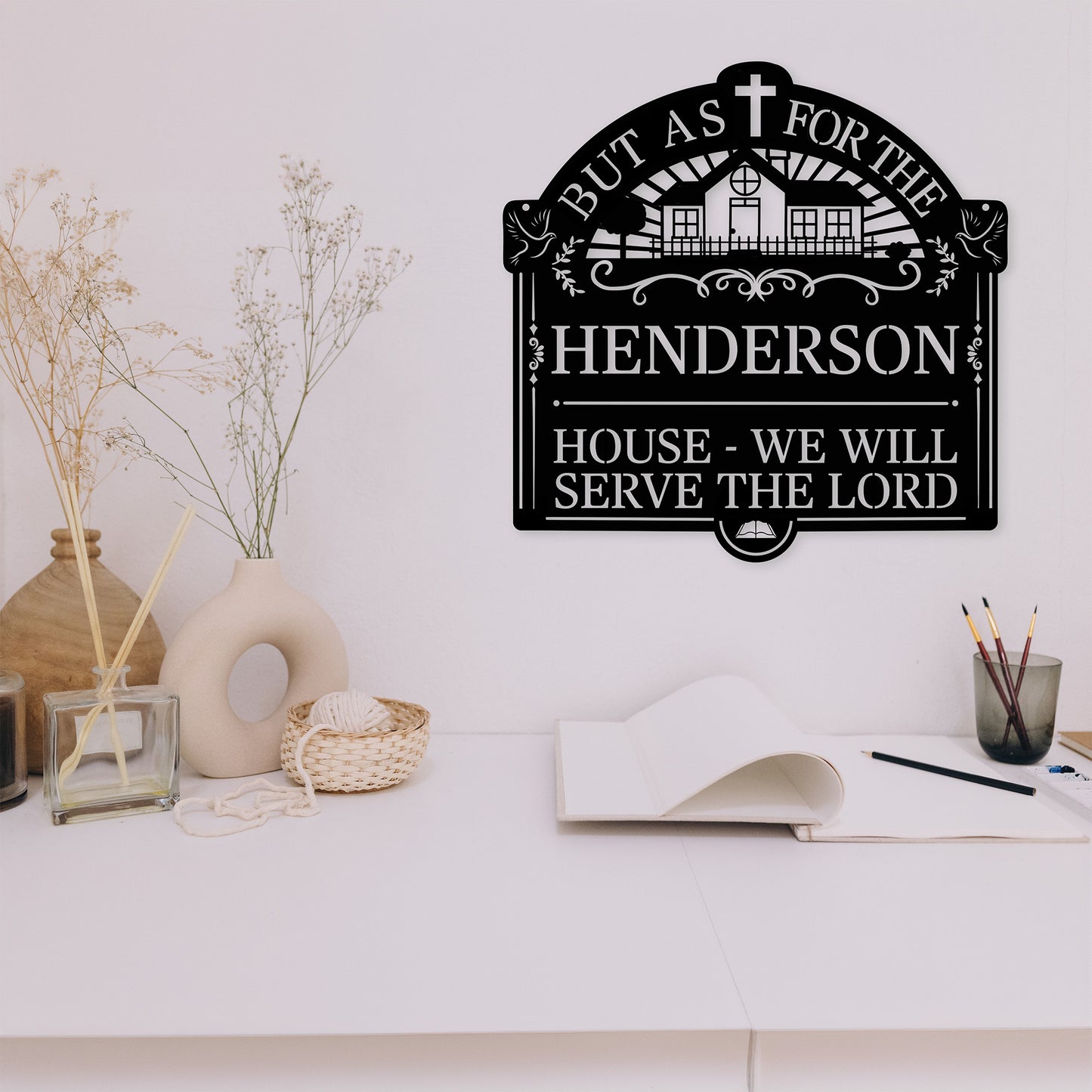 Personalized We Will Serve The Lord Metal Sign