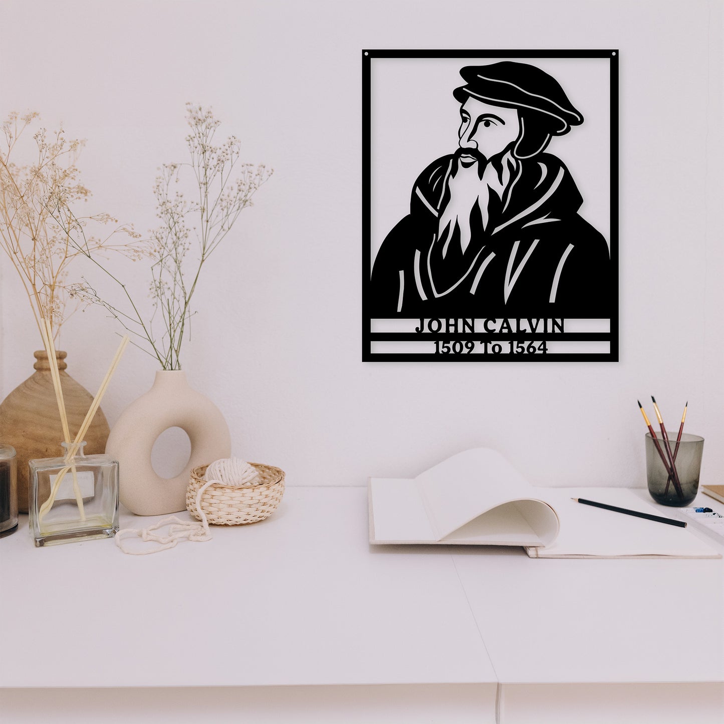John Calvin Powder Coated Metal Sign - 5 Colors - 6 Sizes