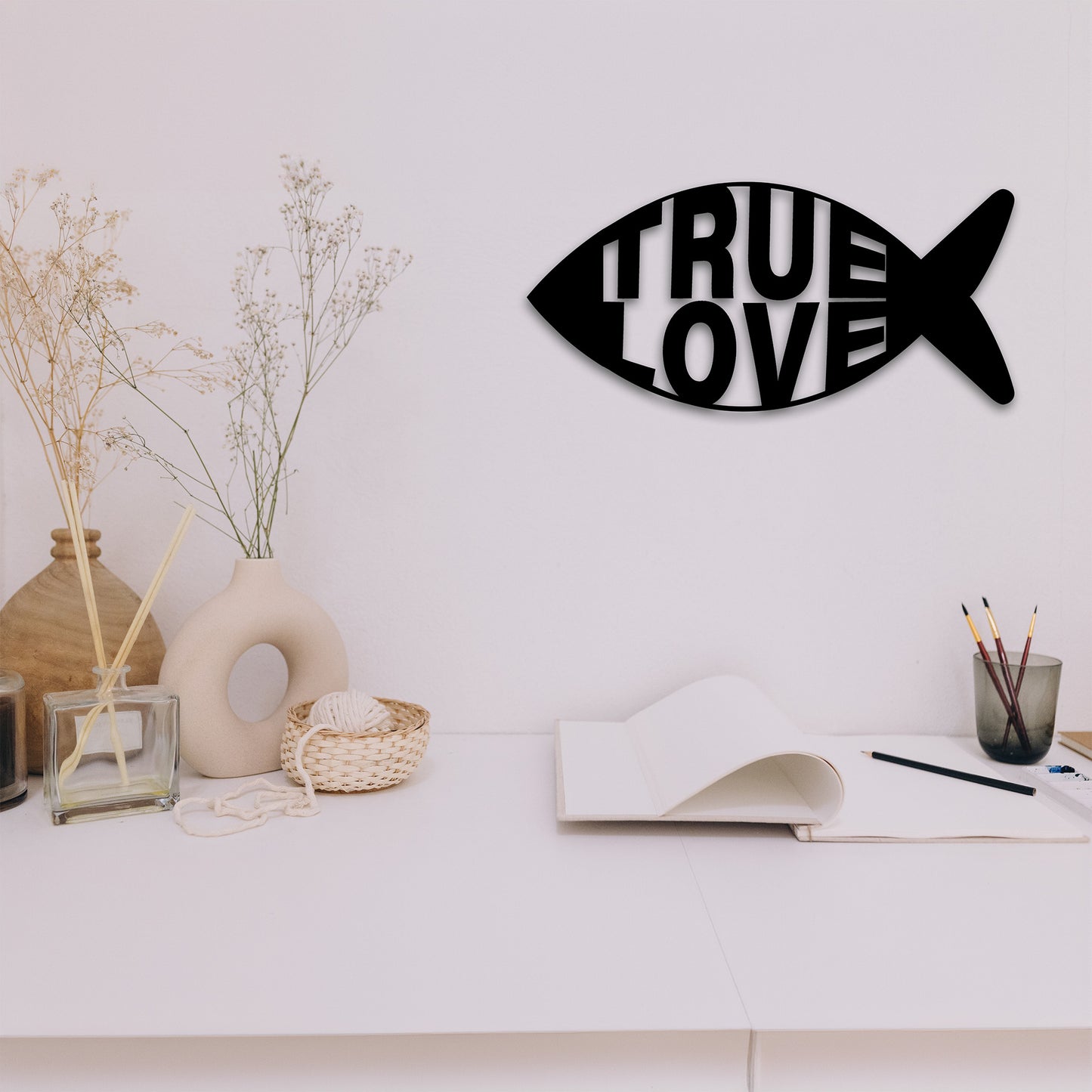 True Love Christian Fish 18 Gauge Metal Sign