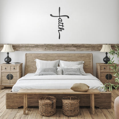 Faith Cross Metal Sign