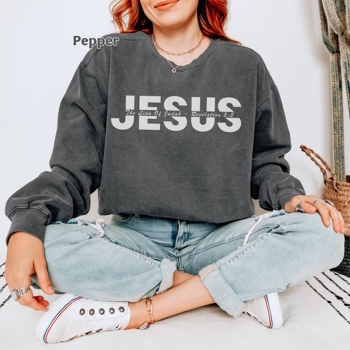 Jesus Lion of Judah Unisex Crewneck Sweatshirt