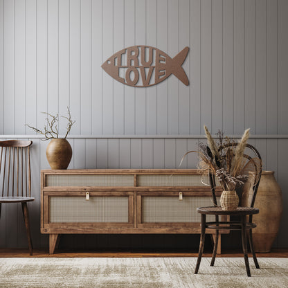 True Love Christian Fish 18 Gauge Metal Sign