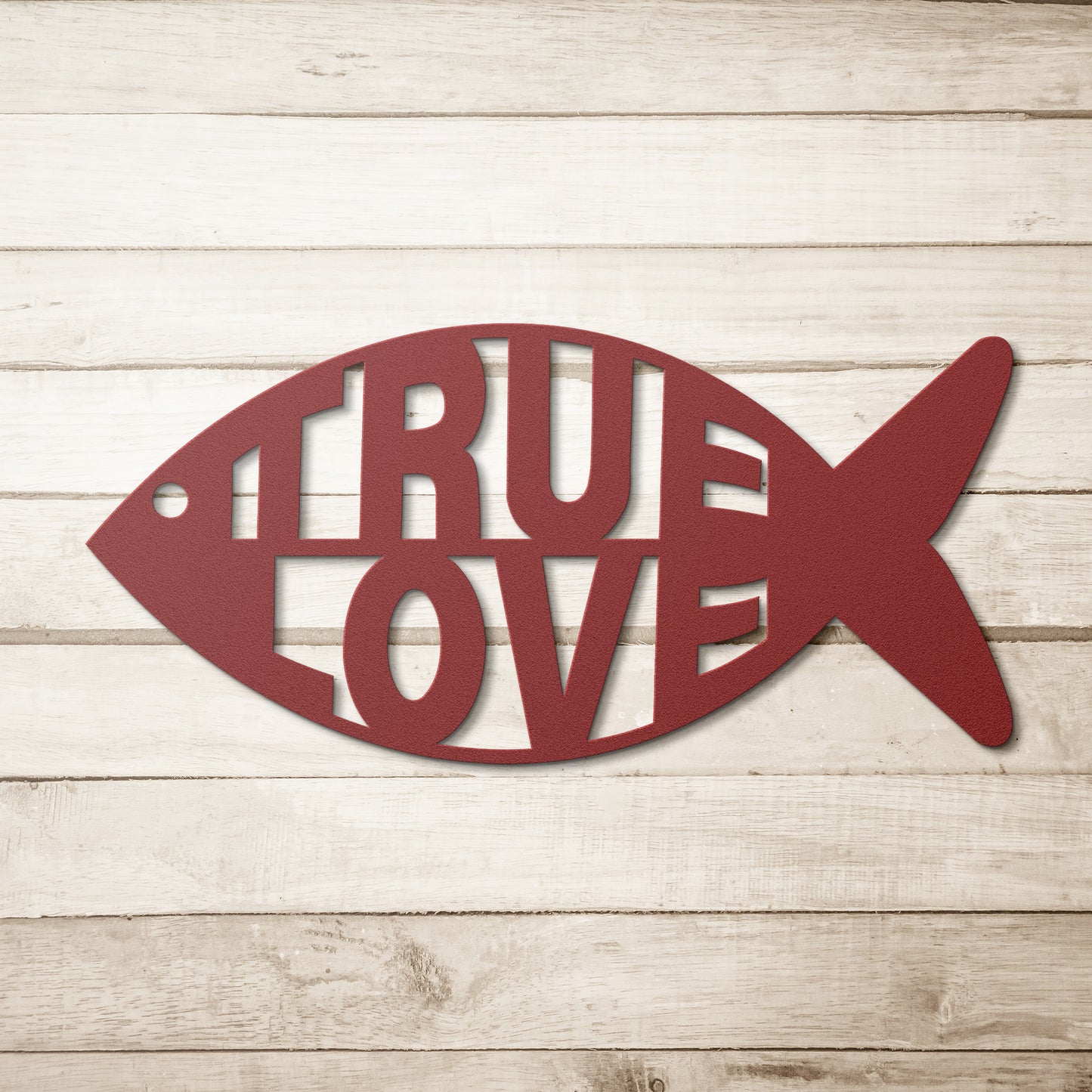 True Love Christian Fish 18 Gauge Metal Sign