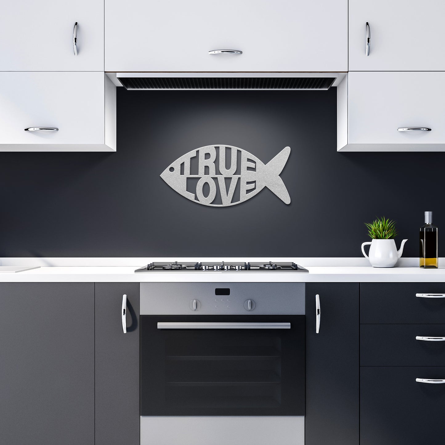 True Love Christian Fish 18 Gauge Metal Sign