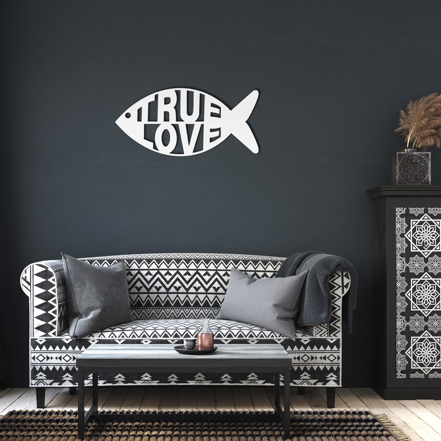 True Love Christian Fish 18 Gauge Metal Sign