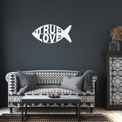 True Love Christian Fish 18 Gauge Metal Sign