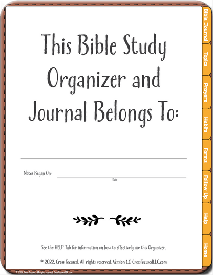 Bible Study Organizer Digital Download - Three Versions In One!